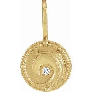 4 elements Natural Diamond Charm Pendant