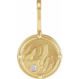 4 elements Natural Diamond Charm Pendant