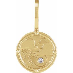 4 elements Natural Diamond Charm Pendant