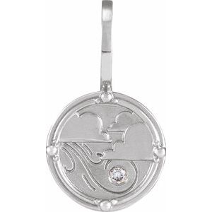 4 elements Natural Diamond Charm Pendant