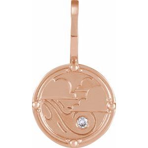 4 elements Natural Diamond Charm Pendant