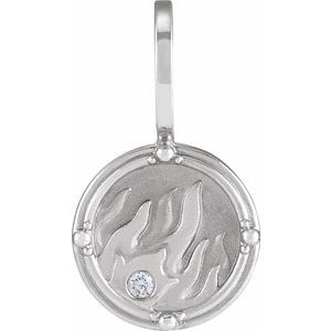 4 elements Natural Diamond Charm Pendant