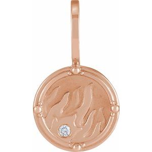 4 elements Natural Diamond Charm Pendant