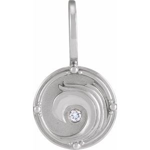 4 elements Natural Diamond Charm Pendant