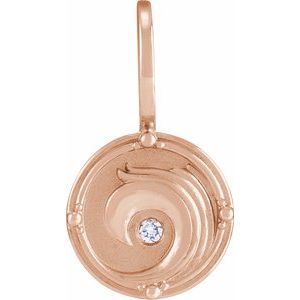 4 elements Natural Diamond Charm Pendant