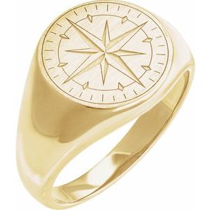 Navigator Compass Signet Ring view 4