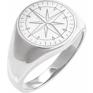 Navigator Compass Signet Ring view 1