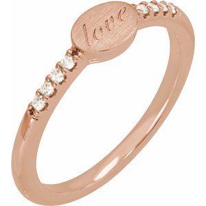 Signet Ring Love & Natural Diamonds