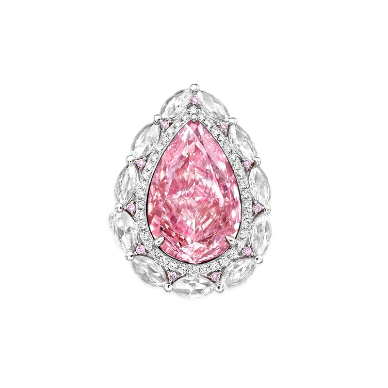 La Marquise, Natural Diamonds and Natural Fancy Pink Ring
