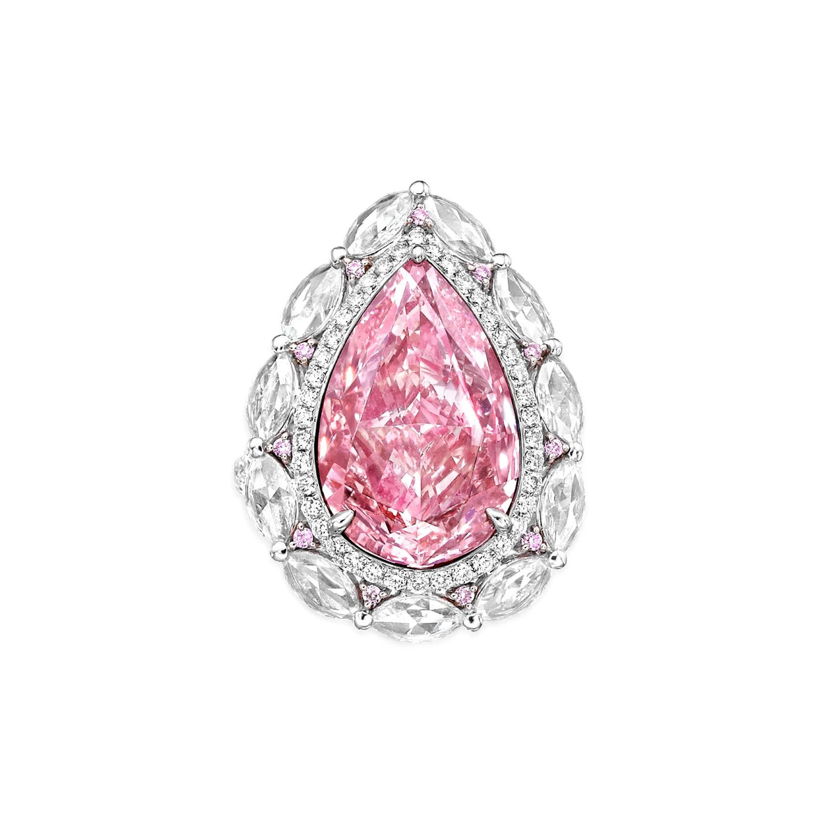 La Marquise, Natural Diamonds and Natural Fancy Pink Ring