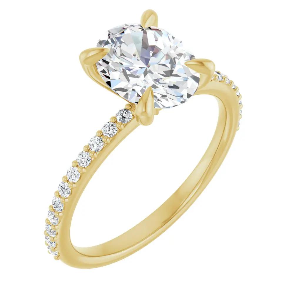 Éclat de Versailles, 14K Gold Oval Lab Grown Diamond Engagement Ring