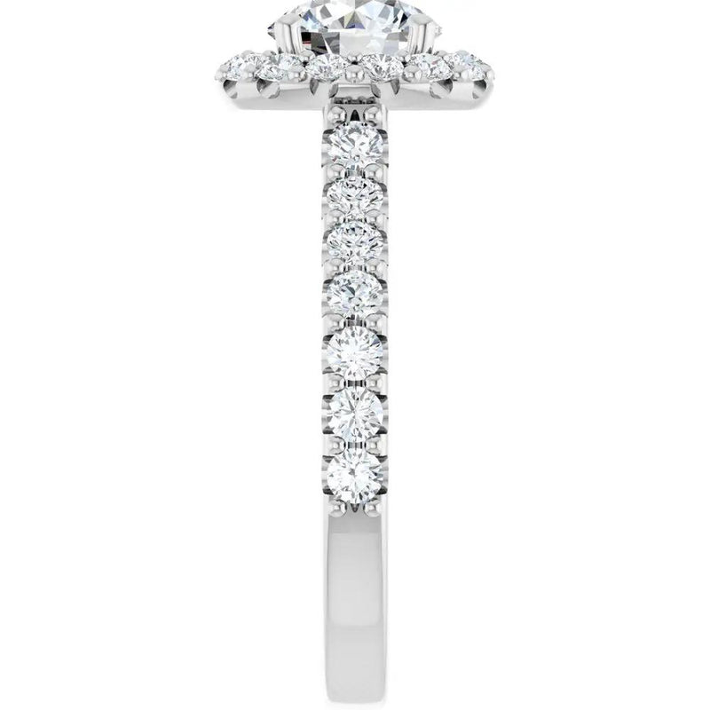 Les Ombrages, 14K Gold Lab-Grown Diamond Halo Engagement Ring