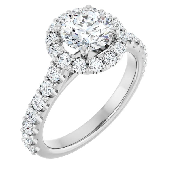 Les Ombrages, 14K Gold Lab-Grown Diamond Halo Engagement Ring