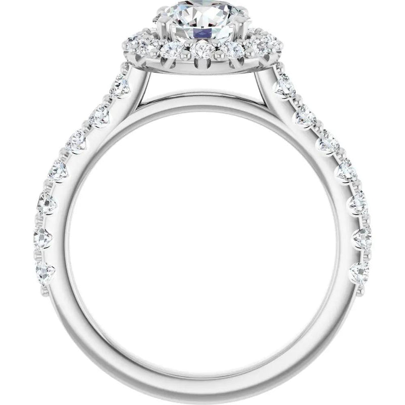Les Ombrages, 14K Gold Lab-Grown Diamond Halo Engagement Ring