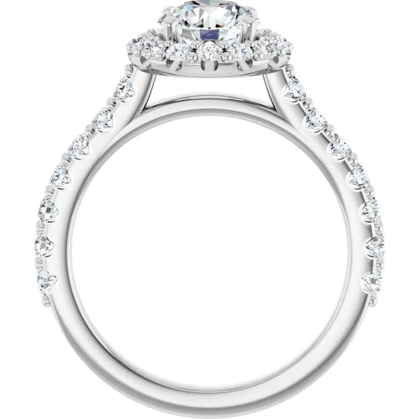 Les Ombrages, 14K Gold Lab-Grown Diamond Halo Engagement Ring