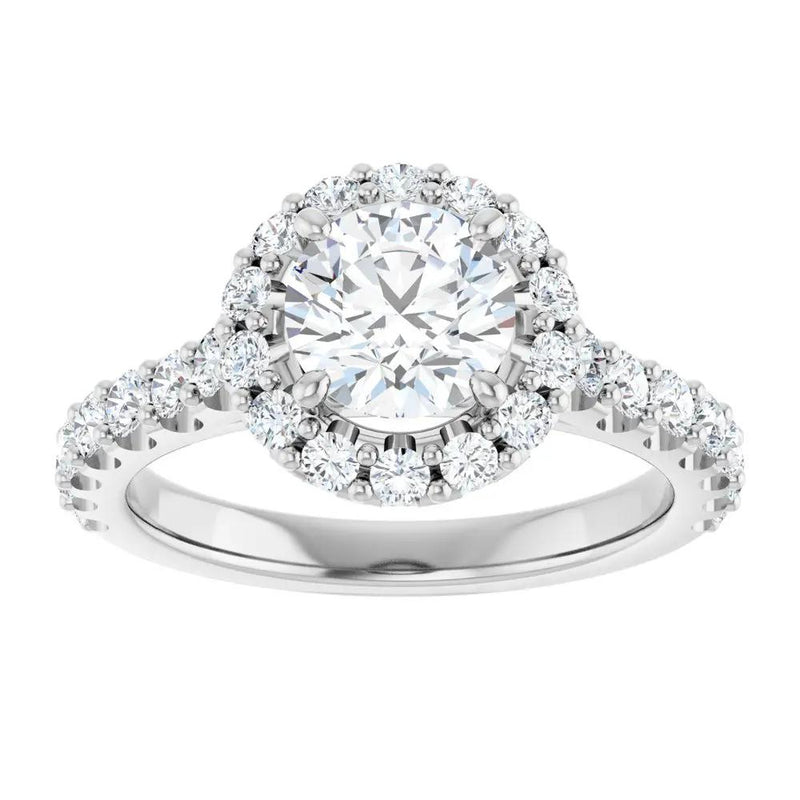 Les Ombrages, 14K Gold Lab-Grown Diamond Halo Engagement Ring