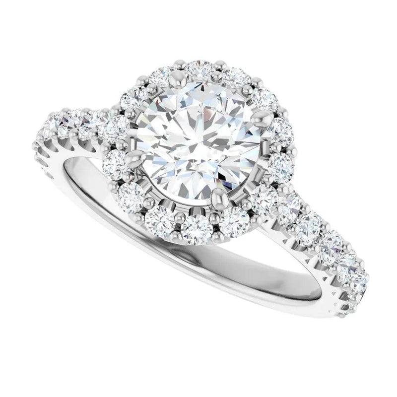 Les Ombrages, 14K Gold Lab-Grown Diamond Halo Engagement Ring
