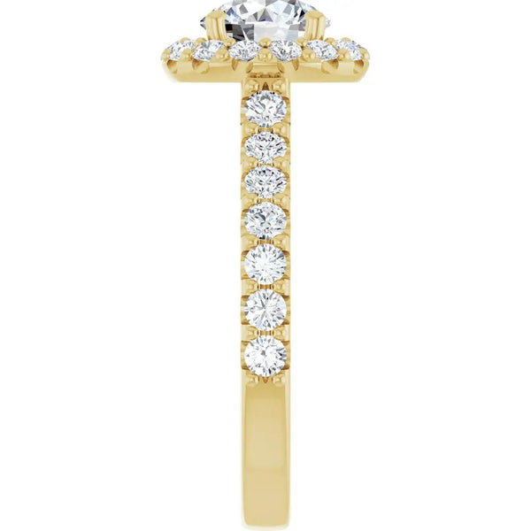Les Ombrages, 14K Gold Lab-Grown Diamond Halo Engagement Ring