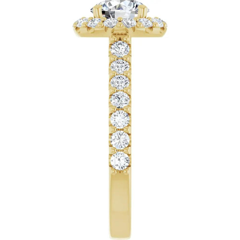Les Ombrages, 14K Gold Lab-Grown Diamond Halo Engagement Ring