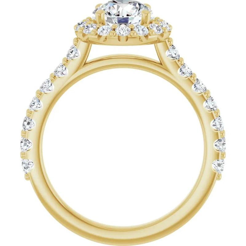 Les Ombrages, 14K Gold Lab-Grown Diamond Halo Engagement Ring