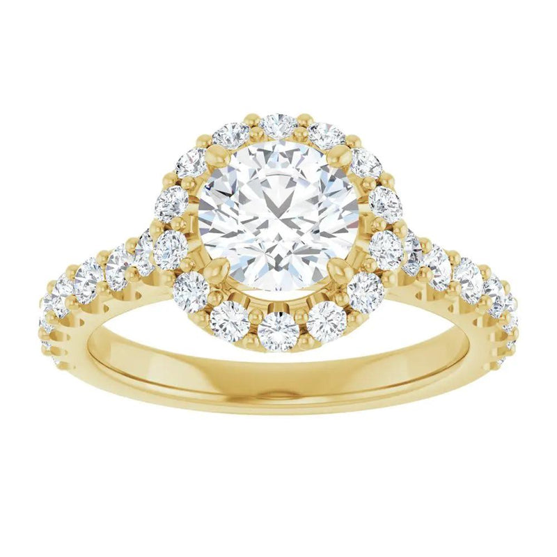 Les Ombrages, 14K Gold Lab-Grown Diamond Halo Engagement Ring