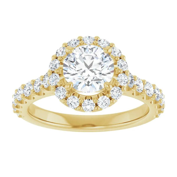 Les Ombrages, 14K Gold Lab-Grown Diamond Halo Engagement Ring