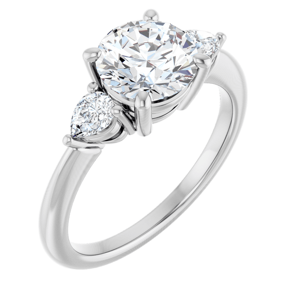 Three-Stone Engagement Ring - Round Cut