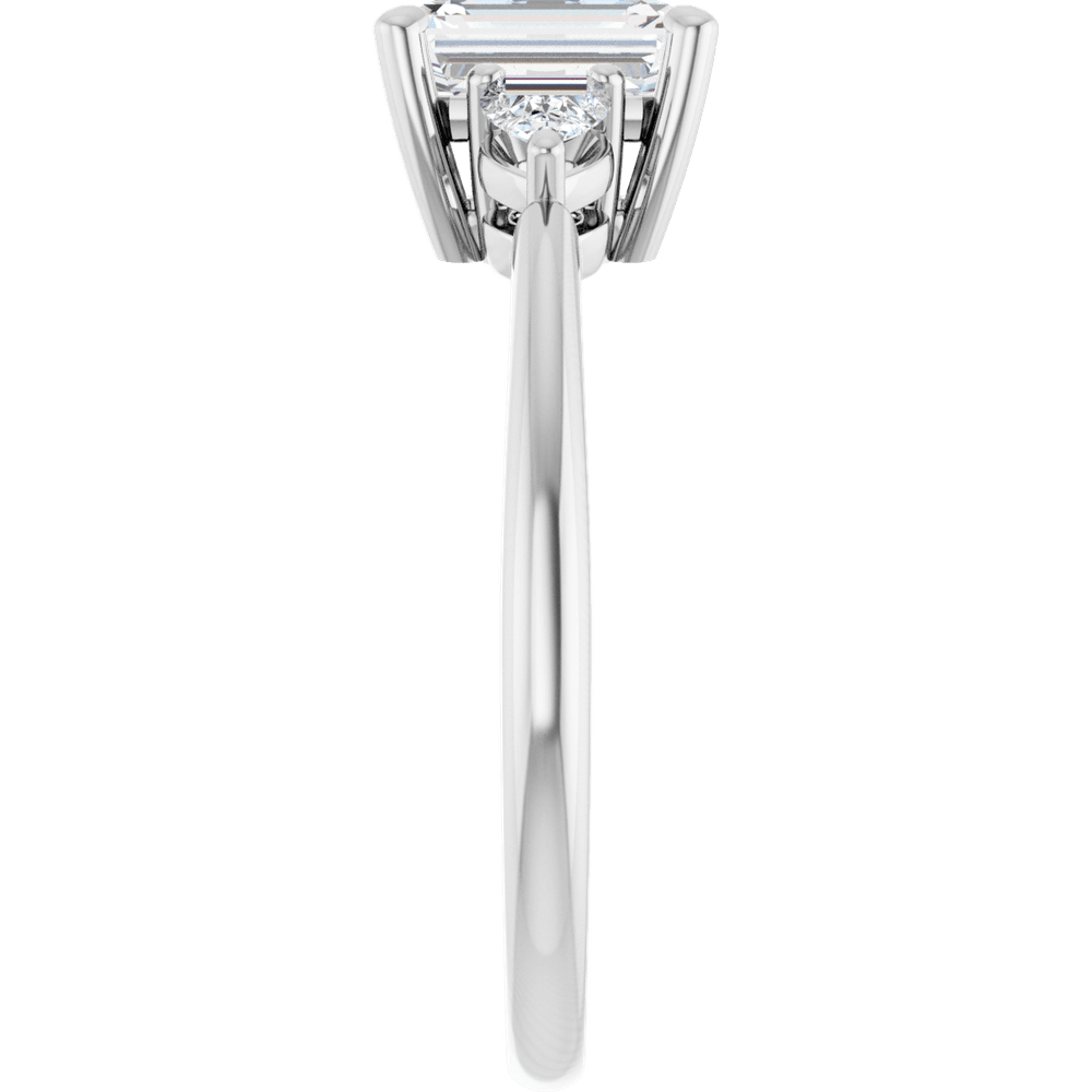 Three-Stone Engagement Ring - Emerald Cut