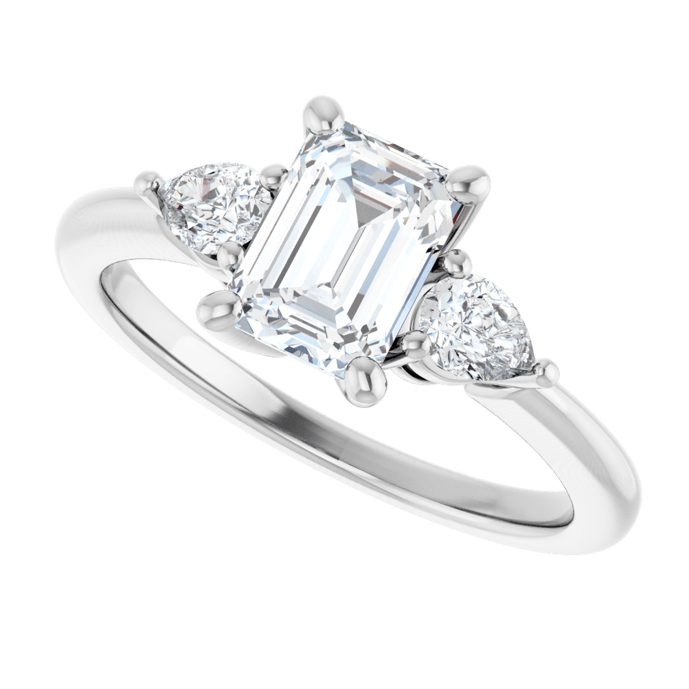 Three-Stone Engagement Ring - Emerald Cut