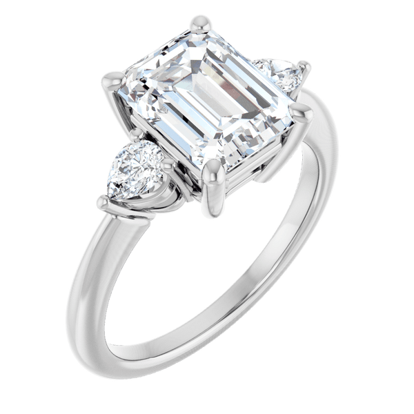 Three-Stone Engagement Ring - Emerald Cut