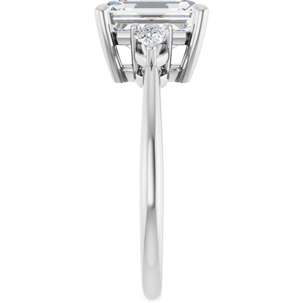 Three-Stone Engagement Ring - Emerald Cut