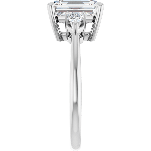 Three-Stone Engagement Ring - Emerald Cut