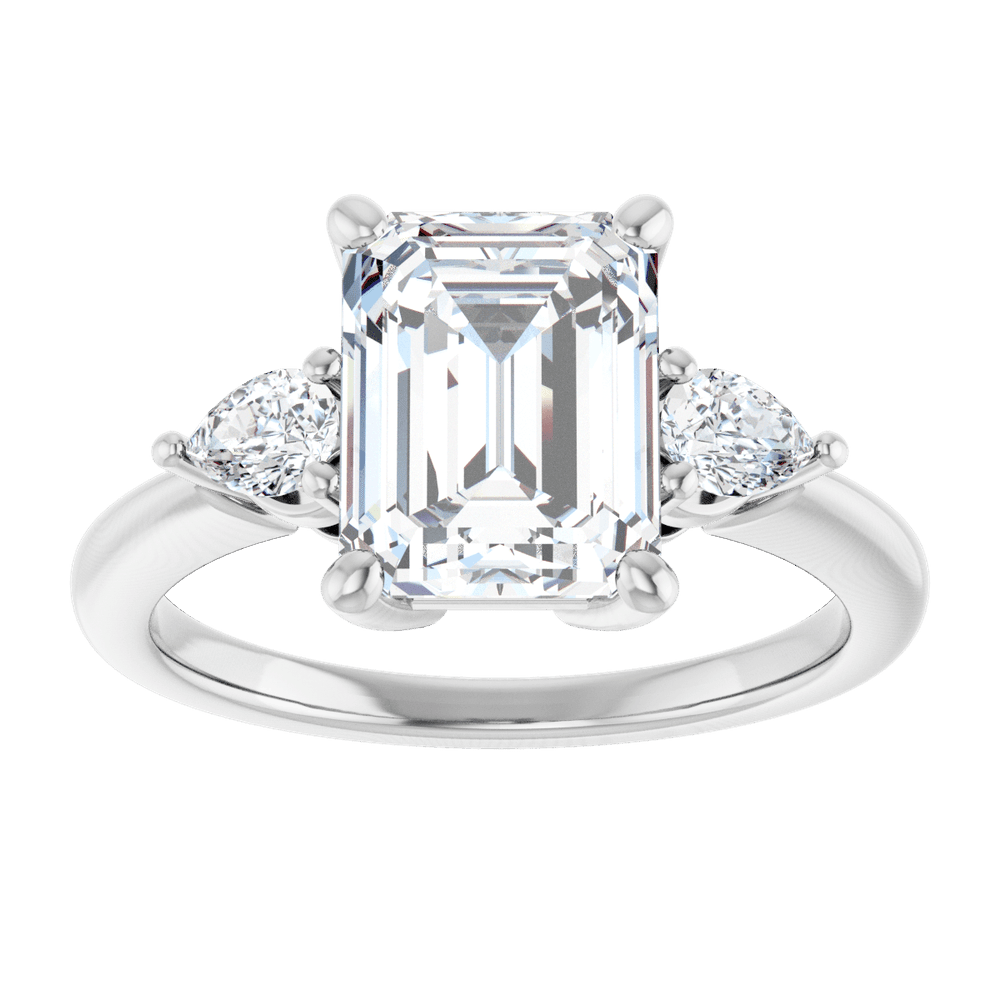 Three-Stone Engagement Ring - Emerald Cut