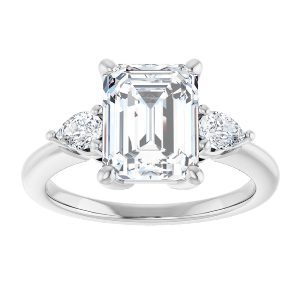 Three-Stone Engagement Ring - Emerald Cut