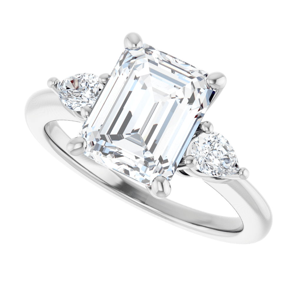 Three-Stone Engagement Ring - Emerald Cut