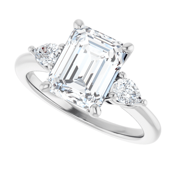 Three-Stone Engagement Ring - Emerald Cut