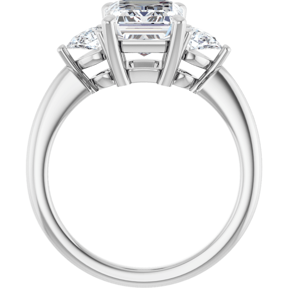 Three-Stone Engagement Ring - Emerald Cut