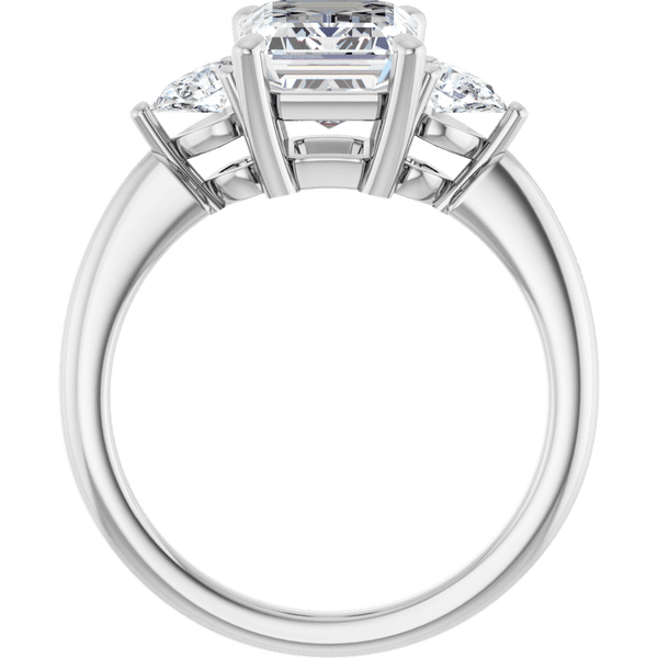Three-Stone Engagement Ring - Emerald Cut