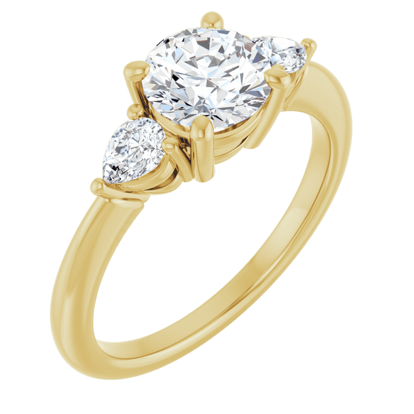 Three-Stone Engagement Ring - Round Cut