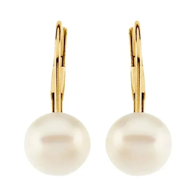 Larme de Fontainebleau, Cultured Pearl Lever Back Earrings