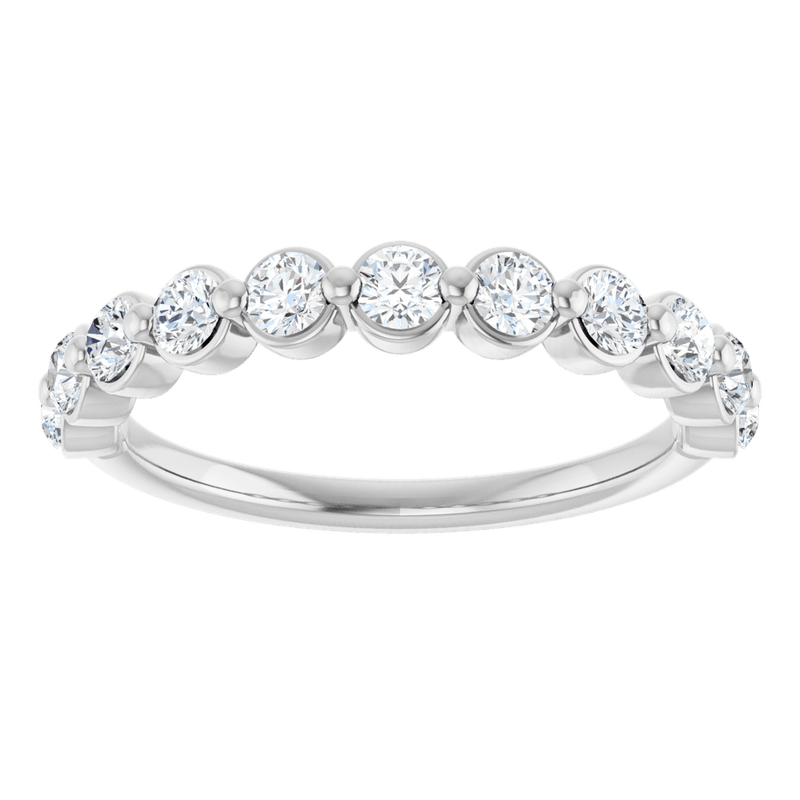 Elegant white gold eternity ring featuring brilliant round-cut lab-grown diamonds.