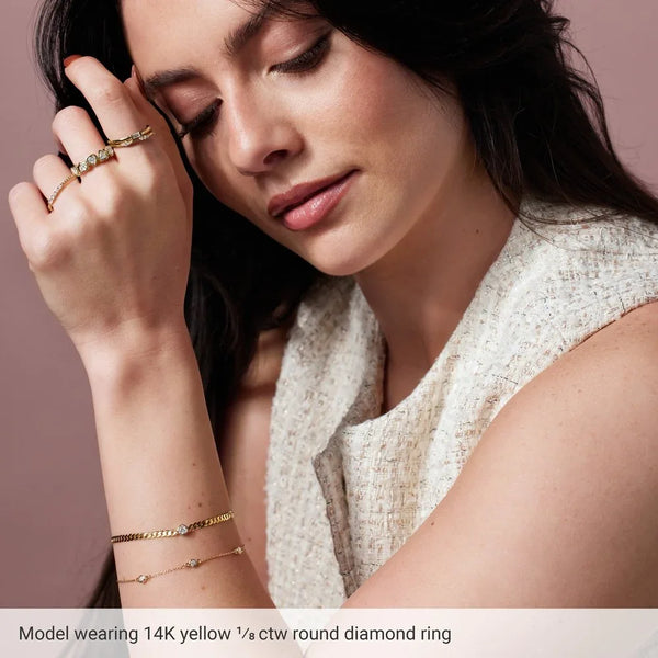 Rosée De La Seine, Yellow Gold Diamond Stackable Ring