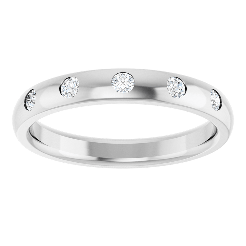 Elegant white gold ring featuring ethically sourced round brilliant diamonds.