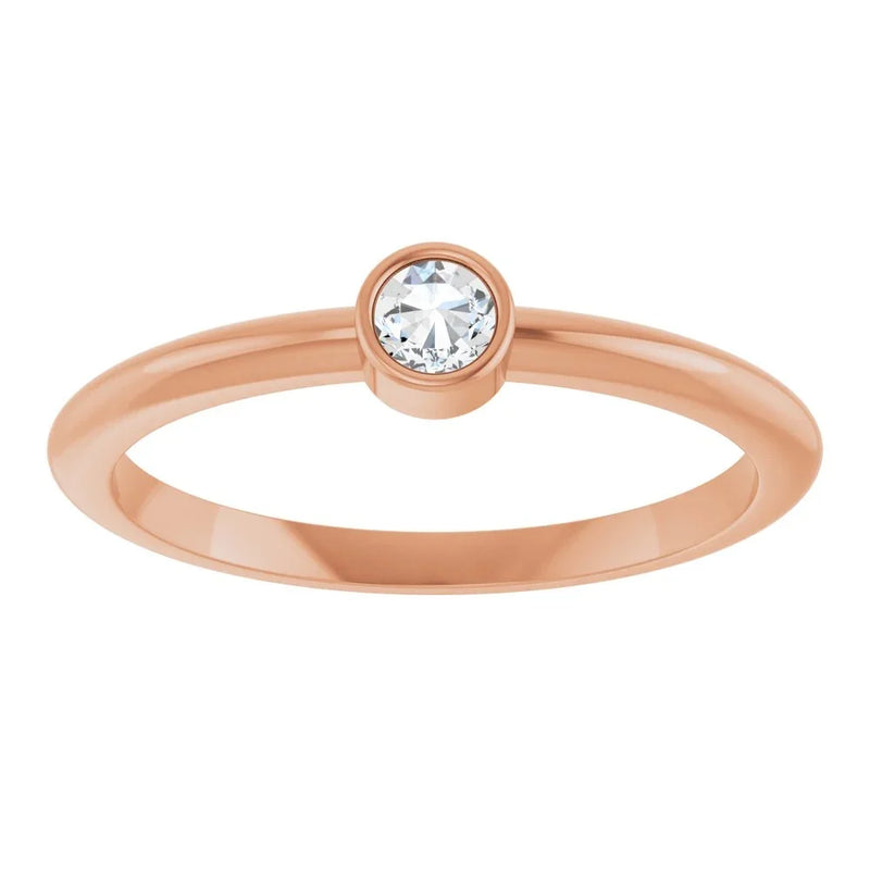 L'Étincelle de Biarritz, Diamond Bezel Stackable Ring