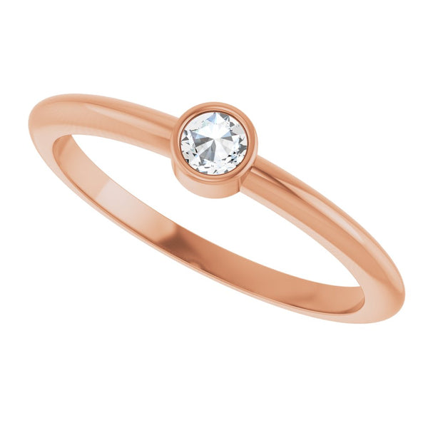L'Étincelle de Biarritz, Diamond Bezel Stackable Ring