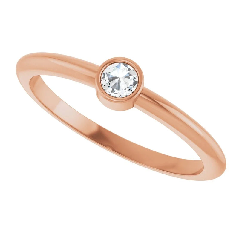L'Étincelle de Biarritz, Diamond Bezel Stackable Ring