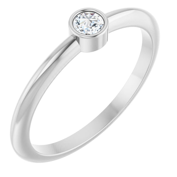 L'Étincelle de Biarritz, Diamond Bezel Stackable Ring