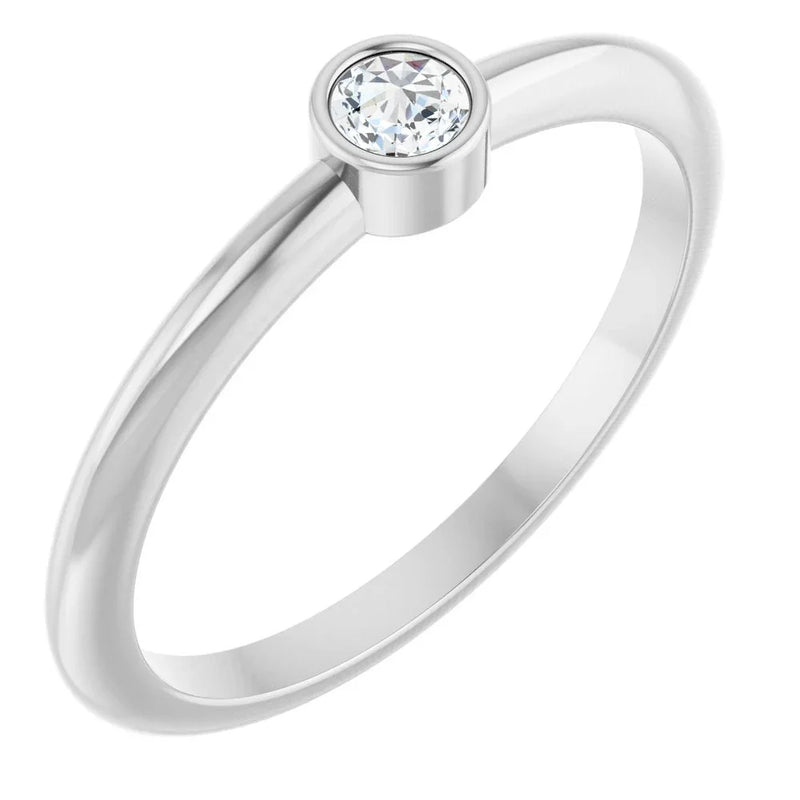 L'Étincelle de Biarritz, Diamond Bezel Stackable Ring