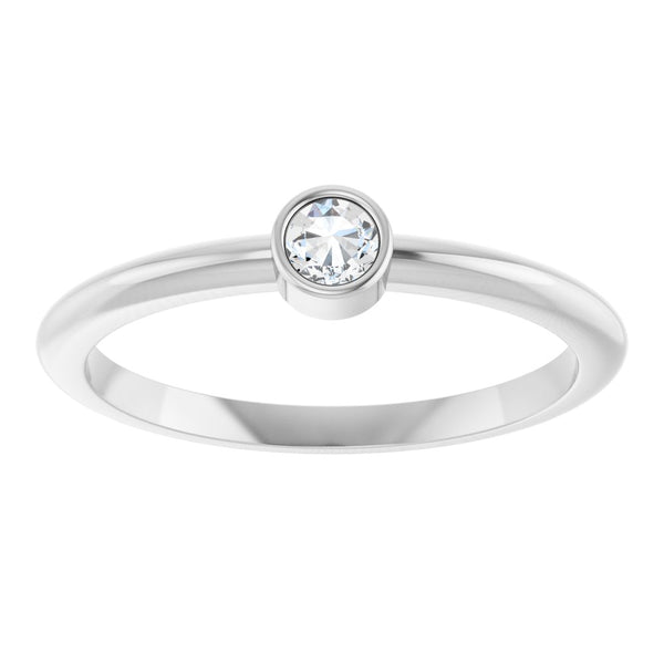 L'Étincelle de Biarritz, Diamond Bezel Stackable Ring