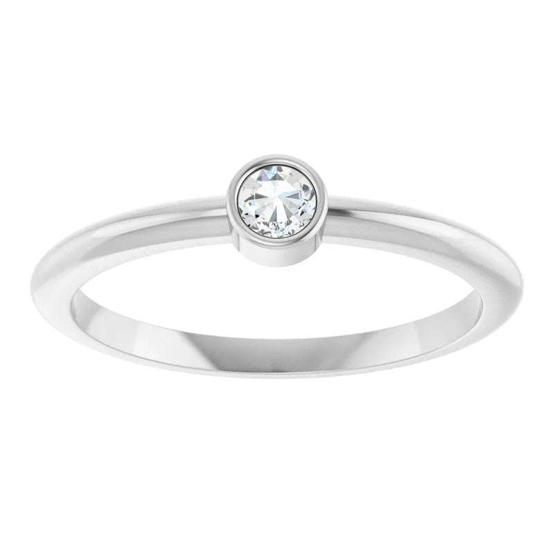 L'Étincelle de Biarritz, Diamond Bezel Stackable Ring